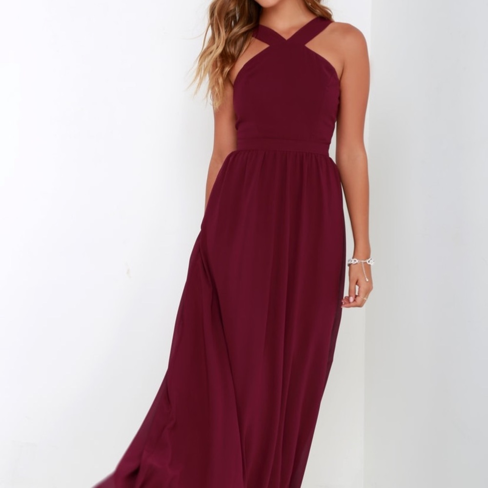 Burgundy Lulus Maxi/Prom/Bridesmaid Dress